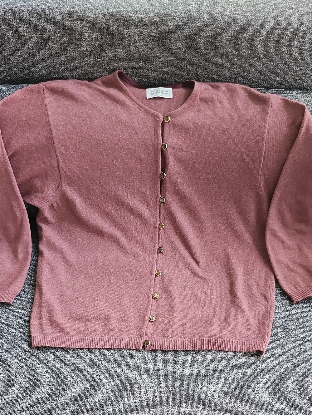 United Colors Of Benetton Soft woolen Mauve Button-Front Cardigan